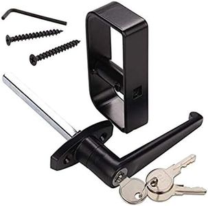 HauSun Shed Door Handle Lock Kit 4-1/2" L Handle with 2 Keys and 2 Screws, 4-1/2" Stem for Shed, Gate, Barn, Garage, Playhouse, Chicken Coop Door Lock and More, Black (L Handle)