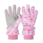 FAYHIJUN Waterproof Kids Gloves Winter Cold Weather Mittens thermal Snow Cycling Ski Glove Age1-13 for Boys Girls Kid Boy toddler Girl Children Outdoor Sport (Pink, S（Age4-6）)