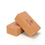 WiseLife Extra Large Cork Yoga Blocks | High-Density, Premium Cork | Non-Slip, Odor-Resistant, Soft Surface for Balance, Support & Stability | Ideal for Yoga, Pilates & Exercise (Set of 2)