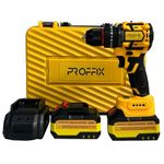 PROFFIX 21 Volt 4Ah Cordless Brushless Impact drill with carry case for wood, wall drilling (2 Battery)