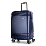 Bugatti Nashville Collection 24 Inch Hard Shell Luggage for Airplanes, Mid Size Hardside Expandable Suitcase with 360-Degree Spinner Wheels, Retractable Handle, Navy