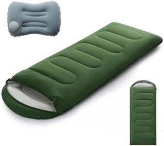 Sleeping Bags for Adults & Kids Lightweight Waterproof 3-4 Season Warm with Inflatable Pillow–Compact Portable Sleeping Bag for Cold Weather Camping, Hiking, Travel, Indoor/Outdoor Use