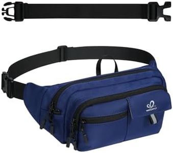 WATERFLY Fanny Pack Waist Bag: 3L Large Waist Pack with Anti-Theft RFID Blocking, 9 Pockets & Adjustable Belt Water Resistant Hip Pack for Women Men Travel Hiking Running