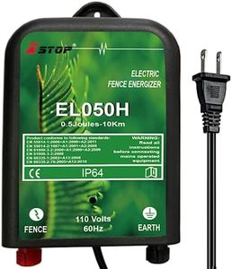 Electric Fence Charger XSTOP EL050H 6.2 Miles Low Impedance Electric Fence Energizer Output 8500V 0.5Joule Best for Farm,Dogs,Horses,Livestock, Squirrels,Deer Electric Fence System