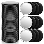 36 Pieces Compact Mirror Bulk Mini Mirrors for Purse Round Small Makeup Pocket Mirror Makeup Glass Mirror Portable Personal Mirror for Women Travel Daily Use, 2.76 Inch (Black)
