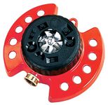 Dramm 15021 ColorStorm 9-Pattern Turret Sprinkler with Heavy-Duty Metal Base, Red