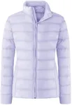 ZSHOW Women's Packable Puffer Coat Breathable Lightweight Winter Jacket (Light Purple,L)