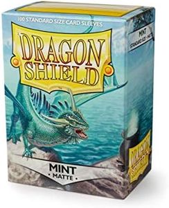 Dragon Shield Deck Protective Sleeves for Gaming Cards, Standard Size (100 Sleeves), Matte Mint - AT-11025