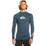 Quiksilver Mens All Time Ls L/SL Surf Tee - Navy Blazer Heather | Medium