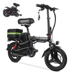 Wildeway X7 Folding Electric Bike for Adults 20Ah Battery 400W Motor 32KPH 14 Inch Tire Mini Ebike for Seniors Electric City Bike Commuter Electric Bicycles for Women Rear Bag