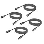 4Pack 3 Pin Dmx Cable Pack Male Female XLR Patch Cables, Dmx Lead 1.2m 4ft XLR Male to XLR Female Light Dmx Cables, Short XLR Cable 1m for Stage Lights Dmx Controller Signal Connection