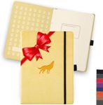 Dingbats* Wildlife Dotted Journal A5 - Vegan Leather Hard Cover, Ideal for Work, Travel - Pocket, Elastic Closure, Bookmark