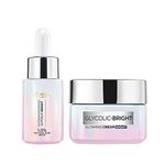 L Oréal Paris Glycolic Bright Skin Brightening Serum, 15Ml 1% Glycolic Acid For Dark Spots, Pigmentation & Uneven Skin Tone + Glycolic Bright Glowing Night Cream, 15Ml, Regime (Pack Of 2)