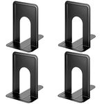 MaxGear 8.5 in Extra Large Heavy Duty Metal Book Ends, Black Universal Premium Bookends for Shelves, Non-Skid Bookend, Book Stopper for Books/Movies/CDs/Games, 8.5 x 5.9 x 7.8 in, (2 Pairs/XL)