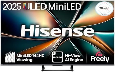 Hisense 55" 55U7QTUK MiniLED QLED 144Hz Smart AI TV - Hi-View AI Engine, 144Hz Game Mode PRO, 2.1 Channel, Dolby Atmos, Quantum Dot Colour, Anti-Reflection with Freely, Disney +, YouTube, Netflix