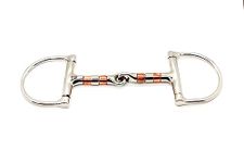EQI Stainless Steel D-Ring Snaffle bit with and Copper Roller Mouth