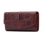 SOEROOY Purses for Women RFID Blocking Leather Long Wallet with Multiple Card Slots Ladies Clutch Bag Large Capacity for Phone and Zipper Coin Pocket