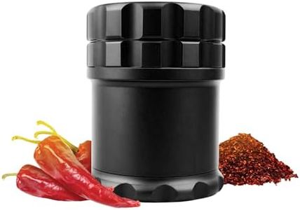 HerbSaver Large Metal Grinder 3.1” x 2.5” x 2.5” - Aircraft-Grade AluminumSpice Grinder with Razor Sharp Teeth & Magnetic Lid - Pocket-Sized & Durable - Ideal for Grinding Herbs & Spices (Black)