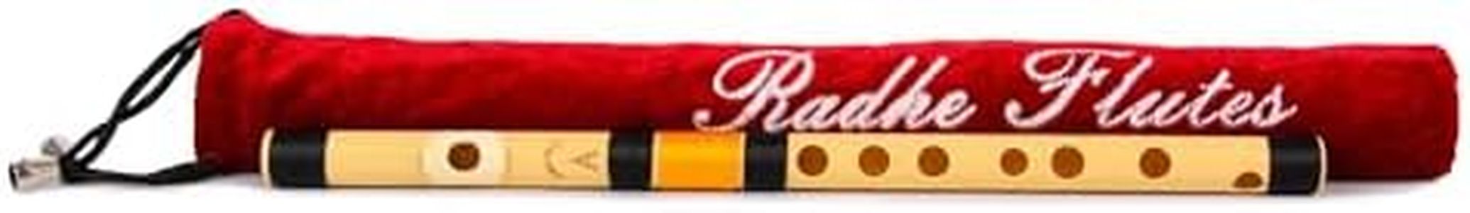 Radhe Flutes PVC Fiber A Natural Bansuri Higher Octave RIGHT Handed With VELVET COVER