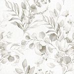 Naphite Floral Wallpaper Peel and Stick Wallpaper for Bedroom Grey Floral Wallpaper Boho Contact Paper for Cabinets Removable Wallpaper Self Adhesive Farmhouse Eucalyptus Leaf Nursery Vinyl17.3"x197"