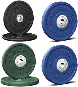 FEIERDUN 2" Color Olympic Bumper Plate Weight Plate 160LBS for Strength Training - 100% Virgin Rubber