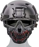 Tactical Airsoft Fast Helmet PJ Type and Foldable Skull Half Mask/3 ColorsGoggles， for Paintball Military Outdoor CS Game Shooting