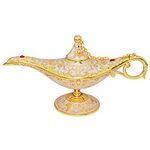 Sunmall Vintage Legend Aladdin Lamp Magic Genie Wishing Light,Collectable Rare Classic Arabian Costume Props Lamp Tabletop Decor Crafts for Home/Wedding Decoration&Gift for Party/Halloween/Birthday