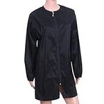 Beaupretty 1pc Stylist Smock Barber Jacket Client Gowns Robe for Women Zippered Robes for Women Cosmetology Uniform Professional Salon Uniform Salon Client Smock Black Modify Nightgown Miss