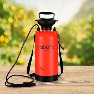 Giantz Weed Sprayer 7L Garden Weeds Killer Spot Sprayers Pump Pressure Lawn Plants Mist Boom Spray Tank, Farm Agricultural Equipment, Knapsack Backpack Adjustable Padded Straps Orange