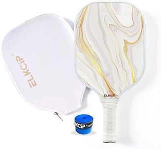 Composite Pickleball Paddle with Cover for Women, Graphite Carbon Fiber Polypropylene Honeycomb Core Pickleball Racquet Gift for Mother Wife Grandmother Girlfriend, White Marble
