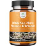 Potent Irish Sea Moss Capsules - Enhanced Vegan Organic Irish Sea Moss Supplement with Burdock Root Bladderwrack and BioPerine Complex - Traditional Thyroid Support Herbal Supplement (90 Capsules)