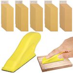 Micro Sander Kit for Small Projects, SUNJOYCO Mini Detail Handle Sanding Tools & 50Pcs Sandpaper-Grit 80 120 150 220 400, Mini Sander for DIY Crafts Wood Tight Narrow Spaces Polishing