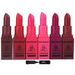 Kiss Beauty Pumpkin Matte Mini Kit Lipstick with Adbeni Kajal (Pack of 6 Lipsticks)