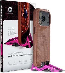 GEOMETRICAL Pocket Tripod PROv2 Universal Kit – Standard Fit Tripod for iPhone & Android, Adjustable Angles – Card-Size, Ultra-Compact Phone Tripod Stand for Photo & Video Creation – Thunder Pink