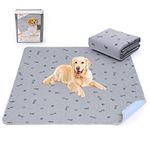 Washable Dog Pee Pad 182x182 Extra Large, Fast Absorbent Reusable Puppy Pads, Waterproof Pet Training Pads with Bone Print,Non-Slip Whelping Pad for Dog Playpen, Incontinence, Housebreaking