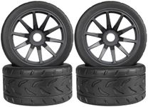 On Road Tire Tyre 17mm Wheel Rims for Arrma 1/7 Infraction Limitless Felony FS Racing Model GT RC Car Upgrade On Road Tyre 4Pcs One Set(4 Big Black)