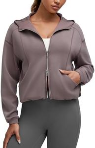 G4Free Full Zip-Up Hoodies with Pockets Women Long Sleeves Modal Soft Basic Zipper Hooded Sweatshirts(Taupe,XL)