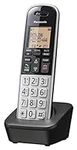 Panasonic Compact Cordless Phone with DECT 6.0, 1.6" Amber LCD and Illuminated HS Keypad, Call Block, Caller ID, Multiple Display Languages - 1 Handset - KX-TGB810S (Black/Silver)