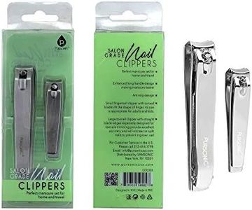 Pursonic | 2-Pack Premium Nail Clipper Set, Small Fingernail Clipper & Large Toenail Clipper for Women, Men & Kids - Curved Blade & Durable Anti-Grip Design