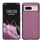 kwmobile Case Compatible with Google Pixel 8 Case - Soft Slim Metallic TPU Silicone Cover - Metallic Lavender