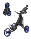 CaddyTek Unisex Caddylite V8 EZ-fold 3 Wheel Golf Push Cart Version 8, Blue, Blue