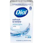 White Fresh Dial Bar Soap, Deodorant Body Wash, Moisture Balance, 8 bars