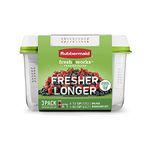 RUBBERMAID FreshWorks Produce Saver, Medium and Large Produce Storage Containers, 3-Container Set, Clear