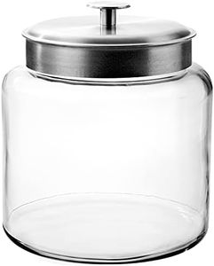 Anchor Hocking 1.5 Gallon Montana Glass Jar with Lid (2 piece, brushed metal, dishwasher safe)