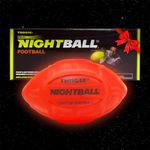 Nightball Tangle Glow in The Dark Inflatable LED Football - Light up Football with Bright LED Lights - Glow Football for Kids and Adults - Ideal Football Gifts for Teen Boys (Red)