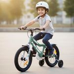 R for Rabbit Cruize Bicycle for Kids 16T Inch Cycle with Training Wheels for 4 to 7 Years Baby Boys & Girls of Up to 40 Kgs Weight Capacity - 90% Installed (Olive Green)