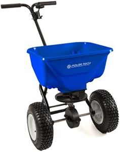 EarthWay Polar Tech 65 LB (29 KG) Professional Ice Melt Broadcast Walk Behind Spreader with 13" Pneumatic Tires, Adjustable Handle, and Solid Linkage Control