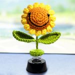 KIAYOO Car Bobble Head Sunflower, Funny Dashboard Accessory Interior Shaking Heads Nodding Doll, Home Office Ornaments Decor, Fun Gifts for Him Her Men Women Friends Boyfriend Birthday Christmas