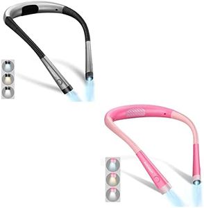 Glocusent LED Neck Reading Light, Book Light for Reading in Bed(2 Pack)