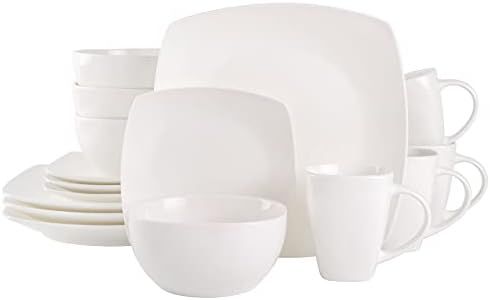 Gibson Elite Soho Lounge Dinnerware Set, Service for 4 (16pc), White